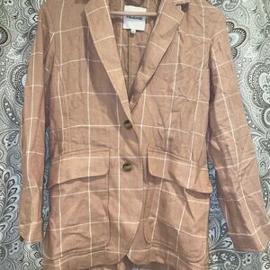 Madewell Tan Checkered Blazer